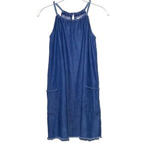 Old Navy L chambray dress blue spaghetti straps
